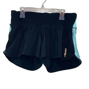 Pearl Izumi Running Shorts Medium Black Aqua Zip Pocket Athletic